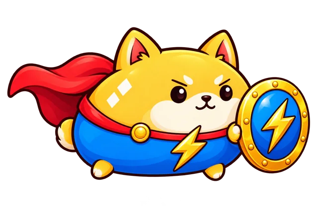 Superdoge holding a shield